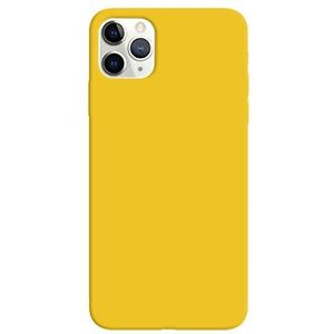 Hemjad iPhone 11 Pro Max hoes, anti-slip zacht TPU melkplastic telefoonhoes ultradunne (geel)