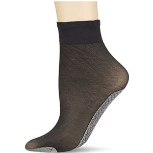 Nur Die Damessokken met katoenen zool, zwart, One Size