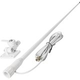 HYS VHF Marine Glasvezelantenne, 1,1 m, 7 meter coaxiale toevoer met PL-259-aansluiting, 180° draaibare ABS-houder voor jacht, cruise, schip, auto, vrachtwagen, camper