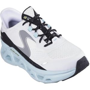 Skechers Heren Handsfree Slip-ins Glide-Step Altus Sneaker, Witte Hotmelt Mesh Blauwe Trim, 48.5 EU