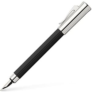 Graf von Faber-Castell 141501 vulpen Tamitio metalen schacht geanneleerd hoogwaardige roestvrijstalen veer, gerhodineerd, zwart