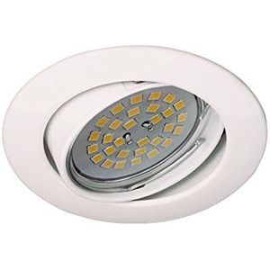 CristalRecord Zar - set met inbouwspot, kantelbaar, fitting en gloeilamp, GU10, 7 W, warm licht, 2.700 ° K, wit