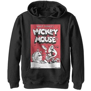 Disney Jongens Klassieke Mickey Band Comic Hoodie, Zwart, S, zwart, S