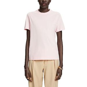 ESPRIT T-shirt met ronde hals, 100% katoen, Pastel pink, XL