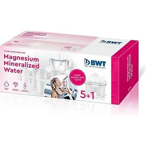 BWT magnesium mineralizer filter met gepatenteerde technologie, verpakking 5 + 1, kunststof, wit, 30 x 11,5 x 11 cm