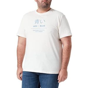 MUSTANG Heren Style Alex C Print T-Shirt, Whisper White 2013, S, WHISPER WHITE 2013, S