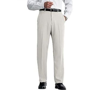 Haggar Cool 18 Flat Front Informele herenbroek met klassieke pasvorm en verborgen verlengbare tailleband, 34W / 29L