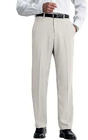 Haggar Cool 18 Flat Front Informele herenbroek met klassieke pasvorm en verborgen verlengbare tailleband, 34W / 29L