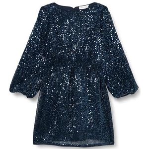 NAME IT Meisjes Nkfrantella Ls Jurk Jurk, Dark Sapphire, 128