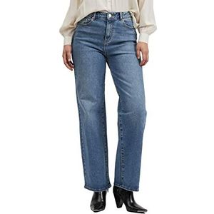 Vila Viwider Dl Hw Wide MBD jeans voor dames, blauw (medium blue denim), 40W x 32L