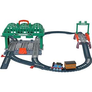 Fisher-Price Thomas & Friends Knapford Station Train Set track with 2 in 1 playset and storage case for preschoolers 3+