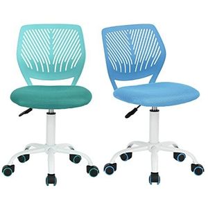 FurnitureR 2 stuks ergonomische verstelbare hoogte draaibare rolcomputer Executive stoel voor thuiskantoor werkkamer, plastic 38,5 cm x 40 cm x 75-87 cm