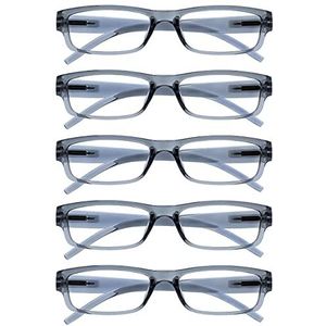 The Reading Glasses Company Grijze waarde 5 Pack lichtgewicht Mens Womens RRR32-7 +2.00