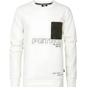 Petrol Industries Trui voor jongens, ronde hals, sweatshirt voor kinderen, wit (Dusty White), 10 jaar