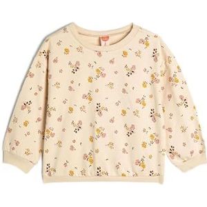 Koton Babygirls Flower Printed Sweat Long Sleeve Crew Neck Cotton Soft Interieur Sweatshirt, beige design (0d5), 9-12 Maanden