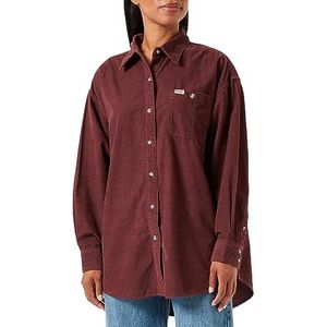 Wrangler Dames Corduroy Shacket Shirt, dahlia, XL