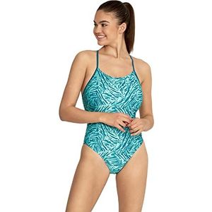 Speedo Badpak voor dames, eendelig Prolt Relais Back One Piece Badpak, Tijger Oceaan Dieptes, 152 NL