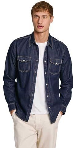 Pepe Jeans - PM308586BC3 - Overhemd - Donkerblauw - Katoen - Casual
