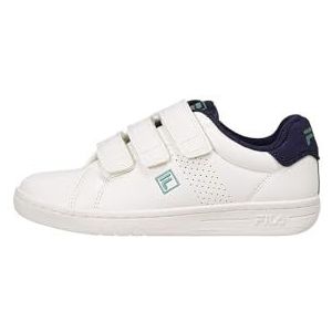 FILA Crosscourt 2 NT Velcro Kids Sneaker, White-Medieval Blue, 28 EU