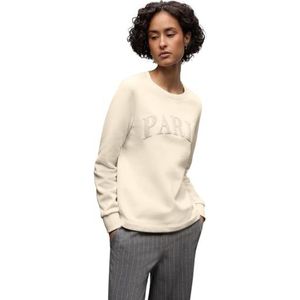 Street One Dames Sweatshirt met tekst in Beige, in size: 34