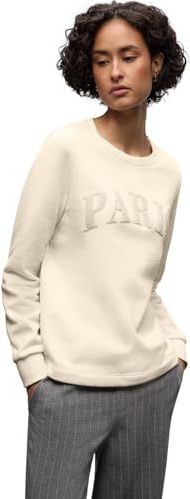 Street One Dames Sweatshirt met tekst in Beige, in size: 34