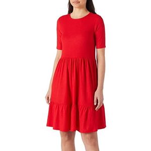 Koton Frill Dress voor dames, korte mouwen, rood (401), L