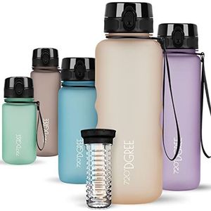 720�°DGREE Water Bottle 1.5 Liter ""uberBottle"" +Fruit-Infuser, softTouch - Waterfles BPA-Free, Lekvrij, Herbruikbaar - Grote XL Drinkfles, Sportfles voor Gym, Fitness-Studio, Camping, Outdoor, Travel