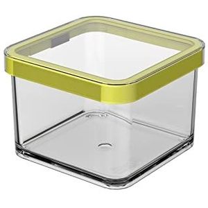 Rotho Loft Voorraadpot 0.5l met Deksel, voedselveilige kunststof (SAN) BPA-vrij, groen/transparant, 0.5l (10.0 x 10.0 x 7.2 cm)