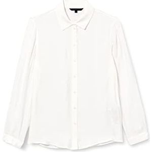 Armani Exchange Vrouwen Essential, Soft Touch, Klassieke Stijl, Terug Metalen Plaat Logo Button Down Shirt, Kleur: wit, XL