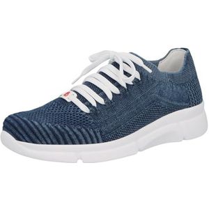 Berkemann Kirana sneakers voor dames, leiblauw, 37 EU, tas van leer, grijs/wit, 37 EU