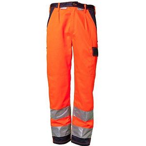 Planam 2016106 Maat 106"High Visible" Broek - Oranje/Marine Blue