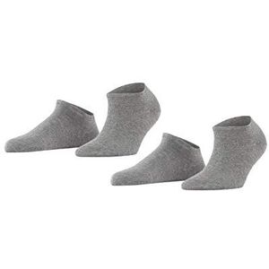 ESPRIT Dames Korte sokken Uni 2-Pack W SN Katoen Kort eenkleurig Multipack 2 Paar, Grijs (Light Grey Melange 3390), 39-42