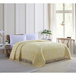 Beatrice Home Fashions Medaillon Chenille sprei, King, Geel