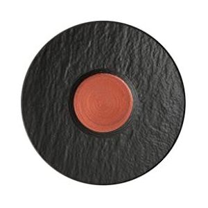 Villeroy en Boch - Manufacture Rock Glow Mokka-/espressoschotel, schoteltje van premium porselein in vers koper en zwart, vaatwasmachinebestendig