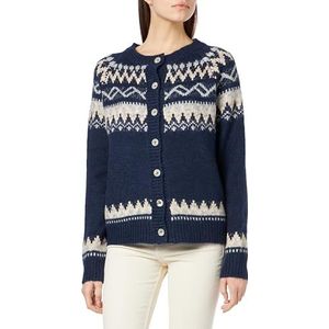 Colina - 15424762-CO02 - Gebreide Jas - Navy Grijs Beige