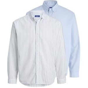 JACK & JONES Overhemd 'JORNORREBRO'  lichtblauw / mintgroen / wit