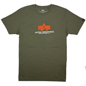Alpha Industries Basic T Rubber T-shirt voor Mannen Dark Olive