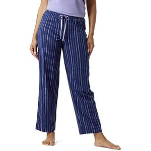 HUE Gebreide pyjama-slaapbroek voor dames, middeleeuwse blauwe golvende strepen, medium