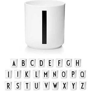 Design Letters Wit Koffiemok (A-Z) | Stijlvolle premium porseleinen koffiecups | Gebruik de coffee mug als cappuccinokop | Perfect cadeau voor dames, heren | Verjaardagscadeau | 250 Ml