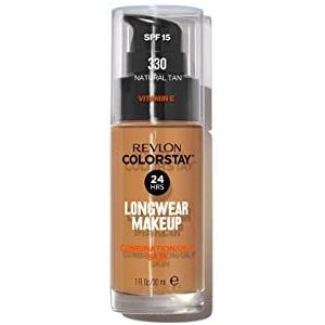Revlon ColorStay vloeibare foundation voor de gecombineerde tot vette huid, SPF 15, Gemiddelde tot volledige dekking, Langhoudend, Matte finish, Natural Tan (330), 30 ml