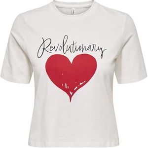 Onlvallie Life S/S Love Top Box JRS, cloud dancer, L