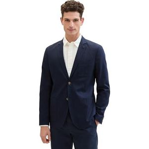 TOM TAILOR Herenblazer, 35176 - Sky Captain Blue Herringbone, 46
