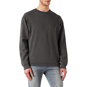 Urban Classics Heren sweatshirt Pigment Dyed Crew Neck Basic pullover voor mannen in 4 kleuren verkrijgbaar, maten S - 5XL, Blackbird., M