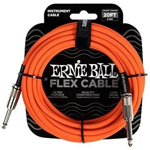 Ernie Ball Flex Instrument Cable Straight/Straight 20ft Oranje