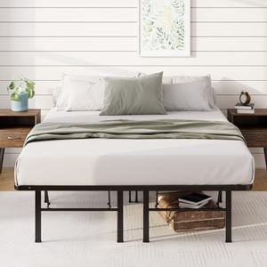 Zinus SmartBase Bed 140 x 200 cm, hoogte 35 cm, ideaal voor een logeerbed, opbergruimte onder het bed, zwart