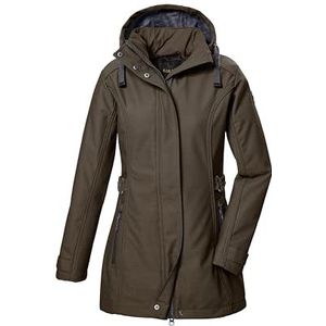 G.I.G.A. DX dames Softshell parka/softshell jas met afritsbare capuchon GW 22 WMN SFTSHLL PRK, olive brown, 50, 42210-000