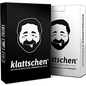 DENKRIESEN - Klattschen® dubbelpak - klattschen & klattschen White Edition - waarschijnlijk beste drinkspel aller tijden, uitvoering: speelkaartkarton