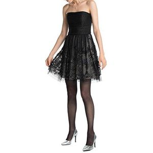 ESPRIT Collection Dames A-lijn jurk met tule patroon, zwart (black 001), 40