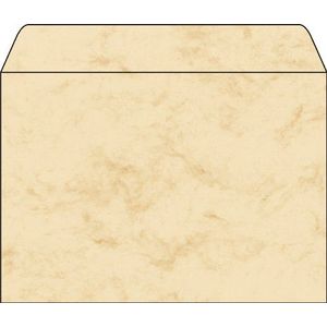 SIGEL DU203 enveloppen marmer beige, C5, 25 stuks, met rubber