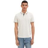 TOM TAILOR - Poloshirt - Off White - Multicolor Design - Regular Fit
